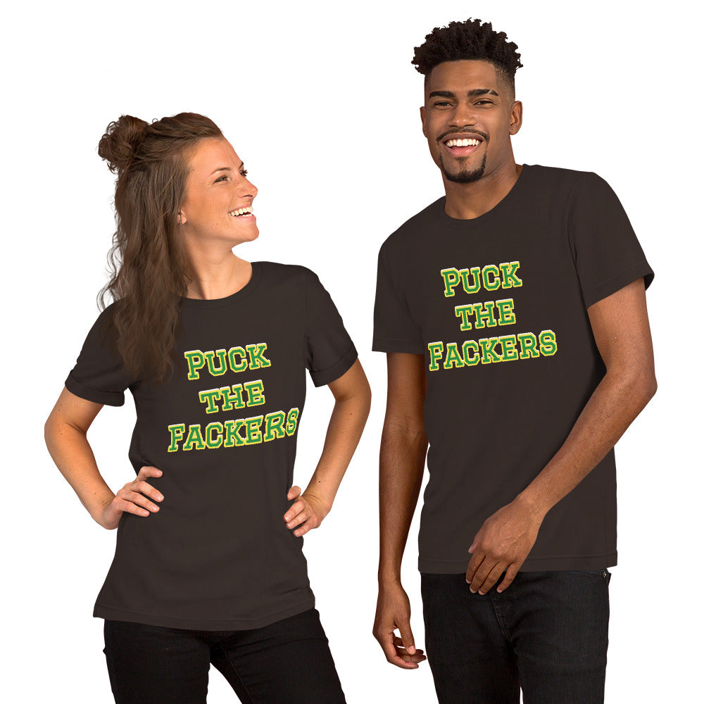 Puck the Fackers Unisex t-shirt (Green Bay Packers Mock NFL Meme Shirt)