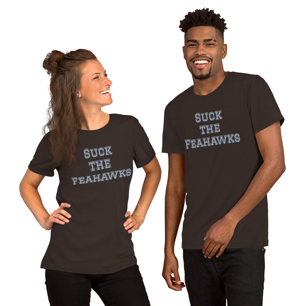 Suck the Feahawks NFL Meme Shirt (Seattle Seahawks Mock Rivalry) Unisex t-shirt
